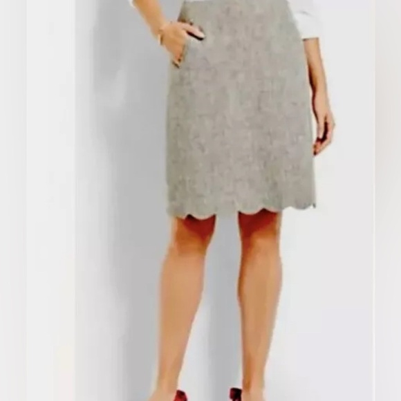 Talbots Dresses & Skirts - Talbots Gray Tweed Scalloped Hem Skirt